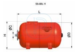 Réservoir à vessie horizontal Ultra Pro ZILMET 60 L 10 Bars